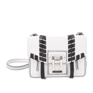 Proenza Schouler Hava Shoulder Bag Whipstitch Leather Mini White with Black